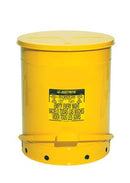 Justrite 21 Gal Oily Waste Can, Yellow - 9701
