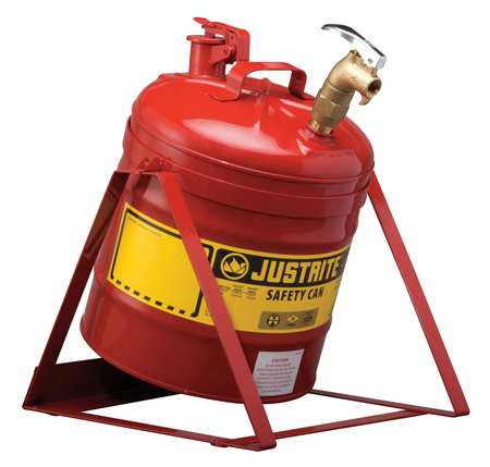 Justrite Safety Can, Tilt, Coated Steel, 5 Gallon - 7150156