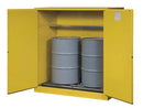 Justrite Safety Cabinet, Yellow, 2-Drum, 110 Gal. - 899170