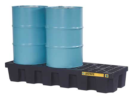 Justrite Spill Pallet, 3 Drum, Black - 28627