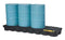 Justrite Spill Pallet, 4 Drum In Line, Black - 28631