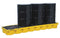 Justrite Spill Pallet, 4 Drum In Line, Drain, Yellow - 28632