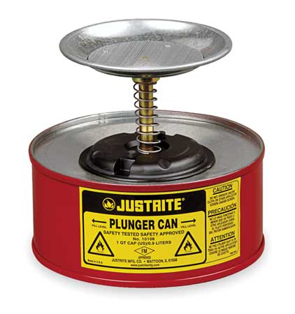Justrite Plunger Can, 1 Quart, Steel - 10108NEW