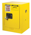 Justrite Safety Cabinet, 4 Gal., Manual, Gray - 890403