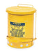 Justrite 6 Gal Oily Waste Can, Yellow - 9101