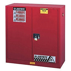 Justrite Safety Cabinet, 30 Gal., Self Closing, Red - 893001