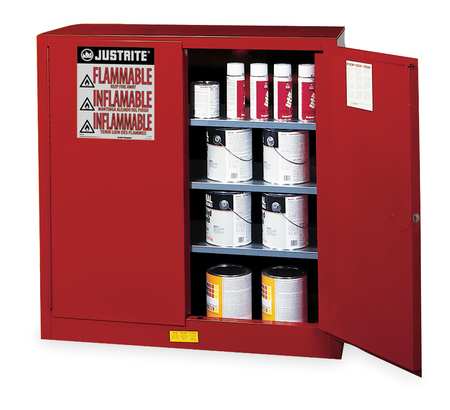 Justrite Storage Cabinets, Combustibles, Self Close - 893011