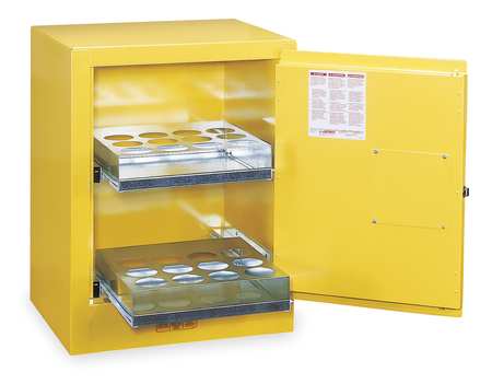 Justrite Storage Cabinet, Yellow, 4 Gal. - 890500