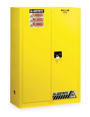 Justrite Safety Cabinet, Manual, 2 Door, 45 Gal - 894500