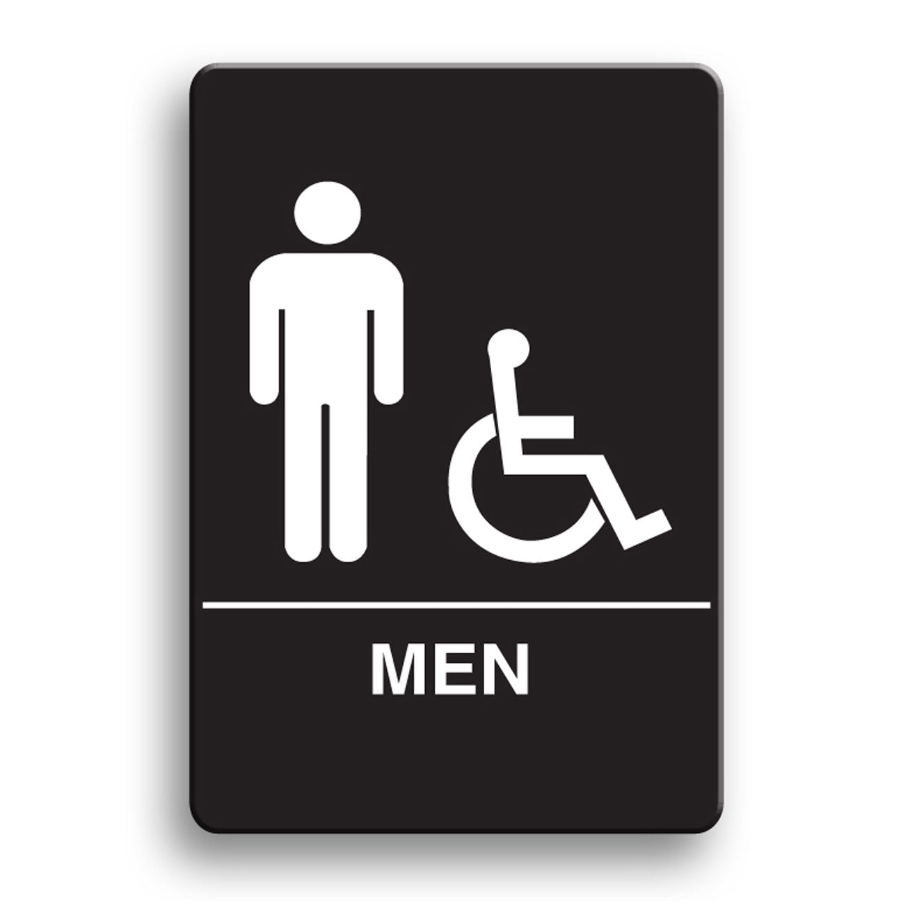 Palmer Fixture ADA compliant Restroom Sign-BK---MEN RESTROOM, IS1002-16