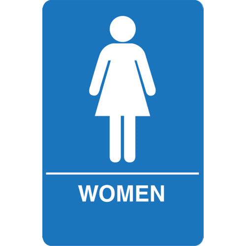 Palmer Fixture ADA compliant Restroom Sign-BL---WOMEN RESTROOM, IS1003-15