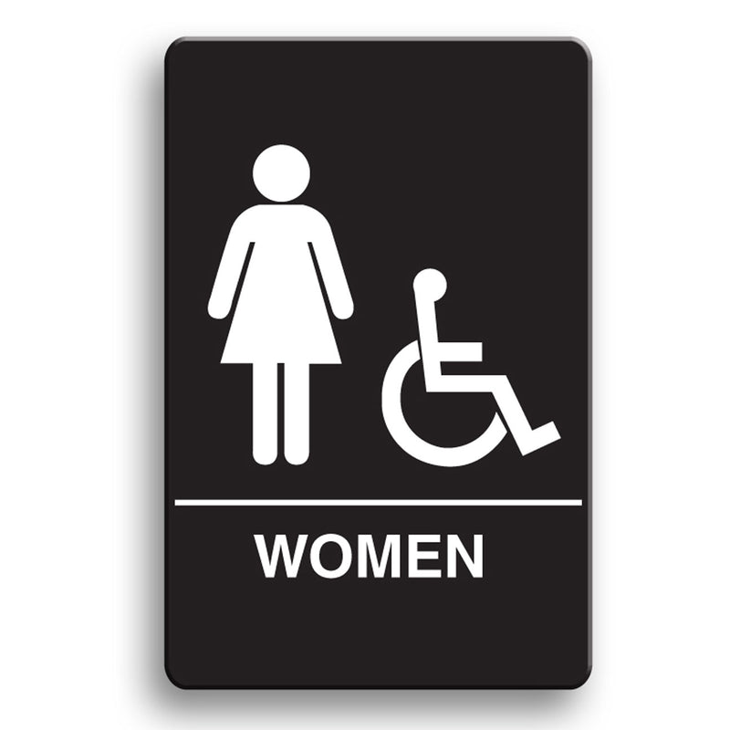Palmer Fixture ADA compliant Restroom Sign-BK---WOMEN RESTROOM, IS1004-16