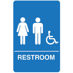 Palmer Fixture ADA compliant Restroom Signs-BL--UNISEX ACCESSIBLE RESTROOM , IS1006-15