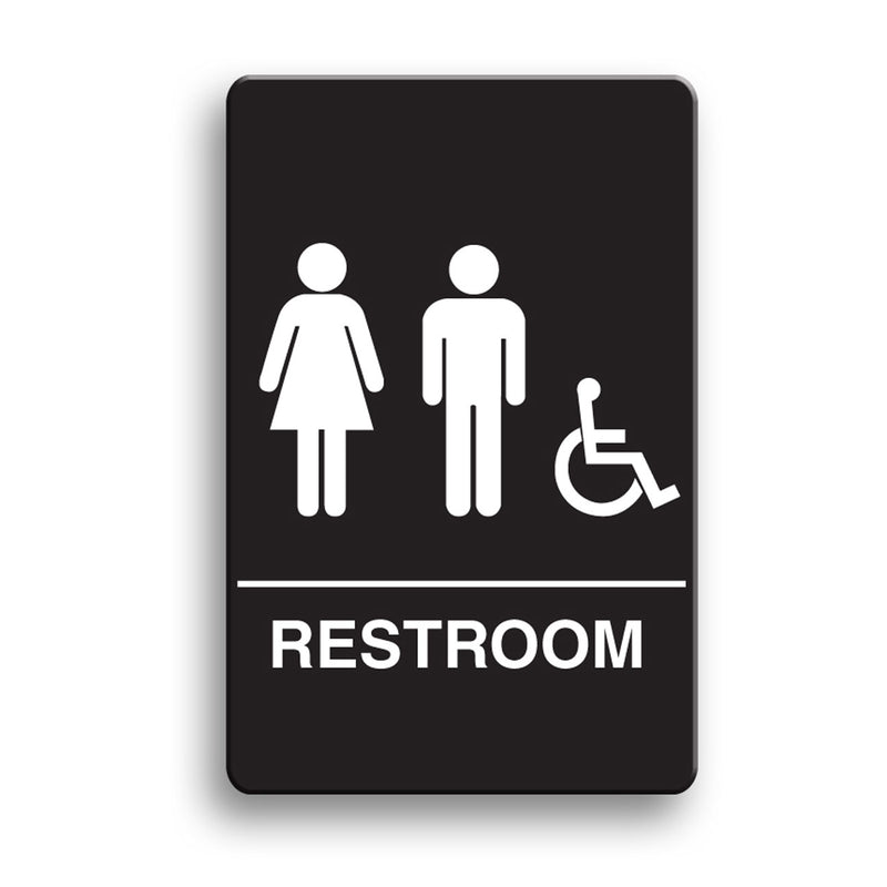 Palmer Fixture ADA compliant Restroom Signs-BK--UNISEX ACCESSIBLE RESTROOM , IS1006-16