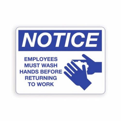 Palmer Fixture Wash Hands sign in metal-BK, IS8001-15