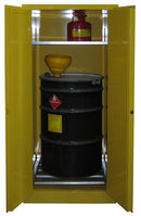 Securall V160 65 Gal. Ver.Self-Latch Standard 2-Door for Cabinet for Storing Flammables in Drums - Indoor Use Only