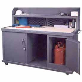 Securall WB20 Full capacity mobility, laminated bench top workstation w/Flammable Storage Cabinet for Mobile Work Bench & Shop Cart