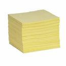 SpillTech YPF1014H Chemical Hazmat Sorbent Pads 10in X 14in, FineFiber