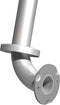 ASI 3857-P, 1 1/2" (54 x 42 x 1.5) O.D. Snap Flange, Horizontal Grab Bar, 54" x 42" Peened