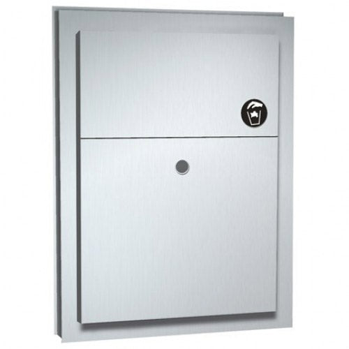 ASI 0472-1, Sanitary Napkin Disposal (Dual Access) with Lock, Partition Mounted