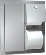 ASI 0032 Toilet Paper Dispenser, Twin Hide-A-Roll - Partition Mounted