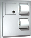 ASI 04833, Toilet Paper Dispenser /Napkin Disposal w/Collar for Surface Mounting