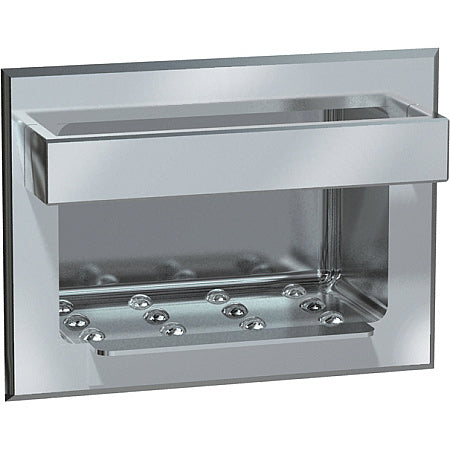 ASI 0398-D Soap Dish w/ Bar - Stainless Steel, Dry Wall (ASI 39 Dry Wall Clamp Not Included - Please Order Separately as Needed)