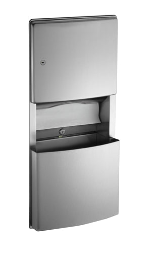 ASI 204623, Roval(TM) Recessed Mounted Paper Towel Dispenser and Removable Waste Receptacle