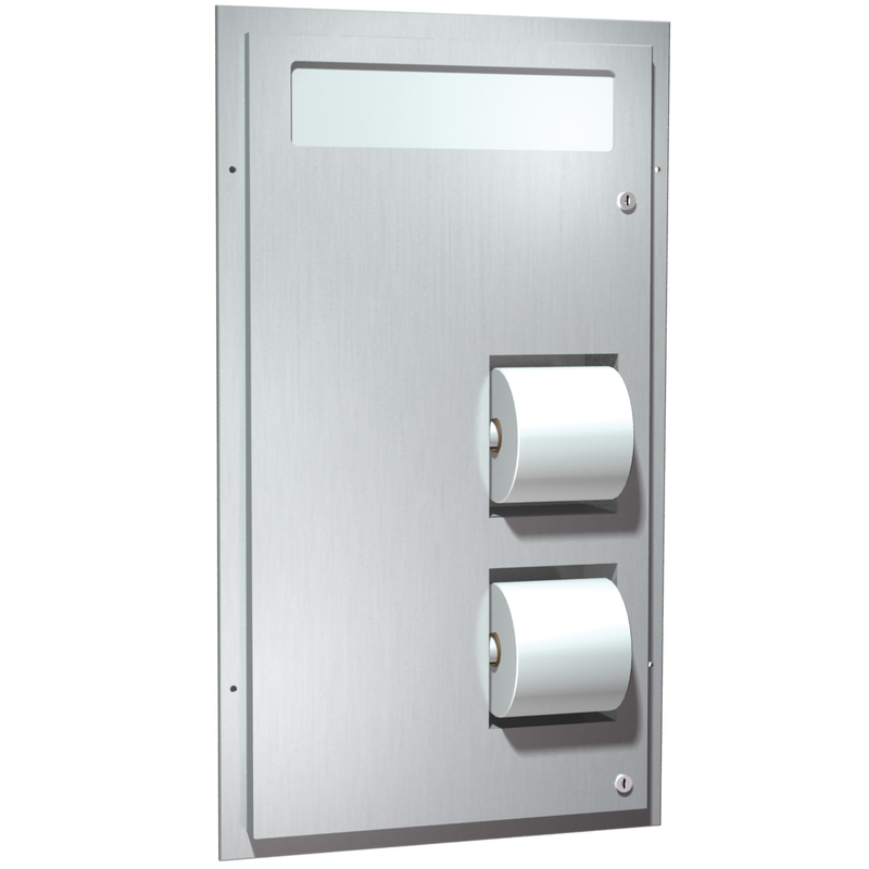 ASI 0484-HC, Toilet Seat Cover & Paper Dispensers, ADA, Dual Access, Partition Mounted