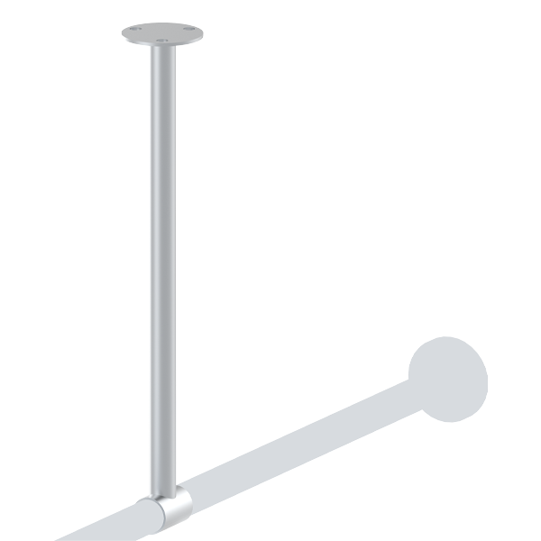 ASI 1204-C18, Ceiling Mounted, 11/4" dia. Shower Rod Support, 18"