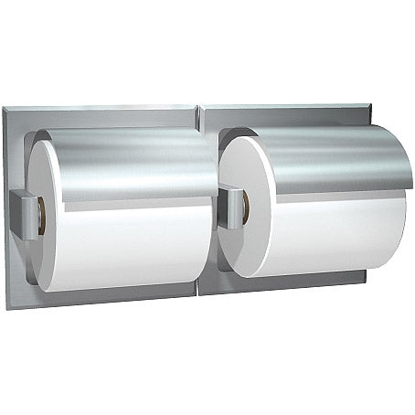 ASI 74022-SD Toilet Tissue Holder - Double - Satin Stainless Steel - Dry Wall (ASI 39 Dry Wall Clamp & ASI R-009 Theft Resistant Spindles Not Included - Please Order Separately as Needed)