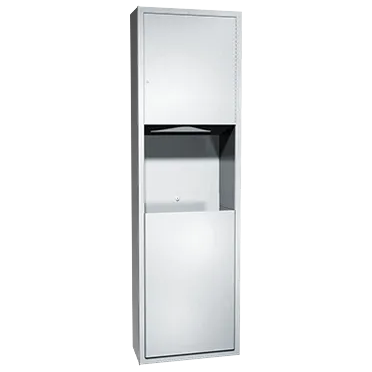 ASI 04697-4 Paper Towel Dispenser & Waste Receptacle, Semi-Recessed