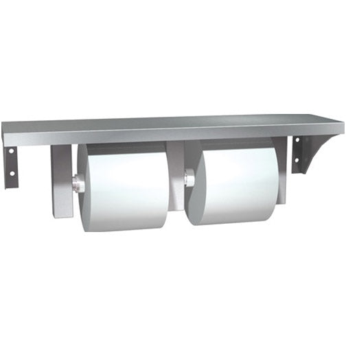 ASI 0697-GAL Stainless Steel Shelf And Double Toilet Tissue Holder