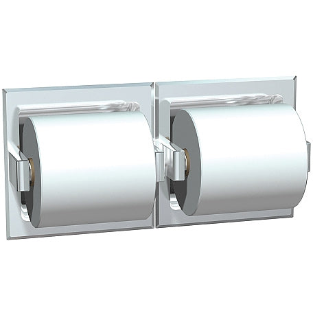 ASI 74022-BD Toilet Tissue Holder - Double - Bright Stainless Steel - Dry Wall (ASI 39 Dry Wall Clamp & ASI R-009 Theft Resistant Spindles Not Included - Please Order Separately as Needed)