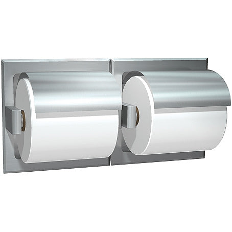 ASI 74022-SSM Toilet Tissue Holder - Double - Satin Stainless Steel - Surface Mounted  (ASI 39 Dry Wall Clamp & ASI R-009 Theft Resistant Spindles Not Included - Please Order Separately as Needed)