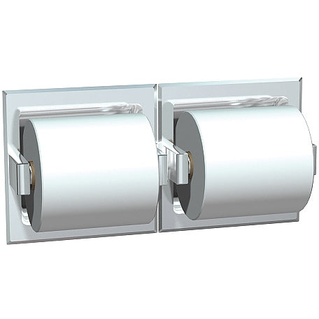 ASI 74022-BSM Toilet Tissue Holder - Double - Bright Stainless Steel - Surface Mounted  (ASI 39 Dry Wall Clamp & ASI R-009 Theft Resistant Spindles Not Included - Please Order Separately as Needed)