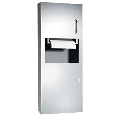 ASI 64696-6 Roll Towel Dispenser & Waste Receptacle, Semi-Recessed