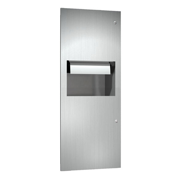 ASI 64696A-6 Automatic Roll Towel Disp. & Waste Receptacle, Battery Operated, Semi-Recessed