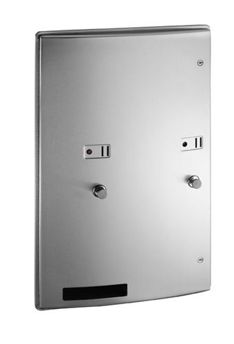 ASI 204684-9-25 Roval Surface Mount Dual Sanitary Napkin Tampon Dispenser