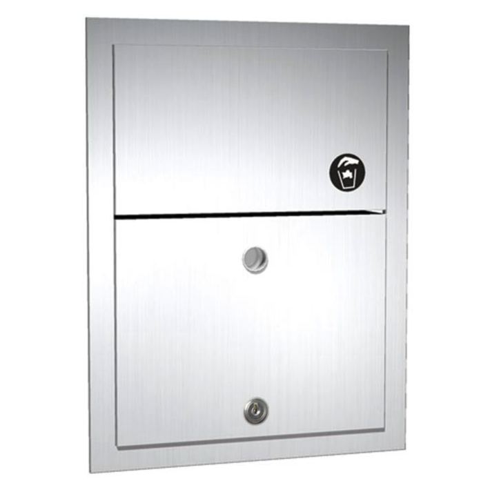 ASI 0473-1, Sanitary Napkin Disposal, Recessed with Lock