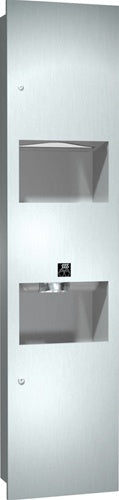 ASI 64673-2 Paper Towel Dispenser, Hand Dryer & Waste Receptacle, Semi-Recessed