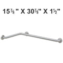 Bobrick B-6861.99 (15.875 x 30.875 x 1.5) Grab Bar for Two Wall Shower (15-7/8" W x 30-7/8" D (40 x 78cm), 1-1/2" (38mm) Dia.)