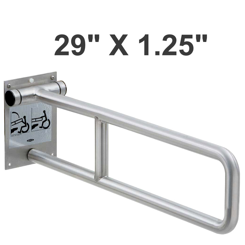 Bobrick B-4998.99 Swing Up Wall-Mounted Public Restroom Grab Bar