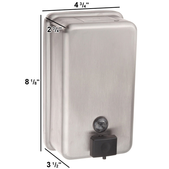 Bobrick B-2111 Commercial Soap Dispenser, Stainless Steel, Surface Mount