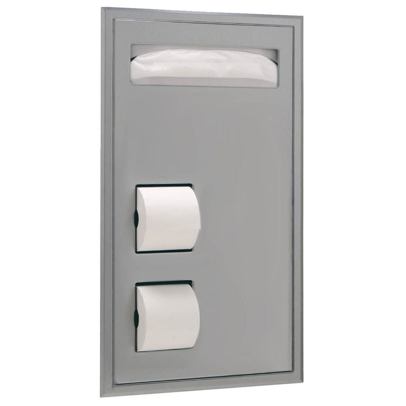 Bobrick B-3471 Restroom Toilet Seat-Cover Dispenser/Tissue Dispenser