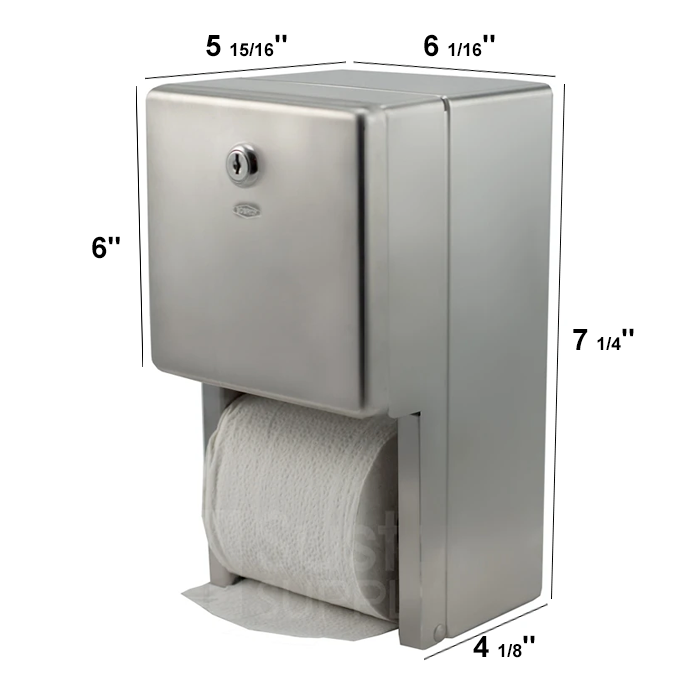 Palmer Fixture RD0025-01 Two-Roll Standard Tissue Dispenser Dark Translucent