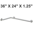 Bobrick B-58616 (36 x 24 x 1.25) Grab Bar for Two Wall Tub/Shower/Toilet Compartment