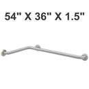 Bobrick B-68137 (54 x 36 x 1.5) Grab Bar for Two Wall Toilet Compartment/Tub/Shower