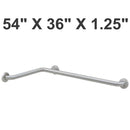 Bobrick B-5837 (54 x 36 x 1.25) Grab Bar for Two Wall Toilet Compartment/Tub/Shower