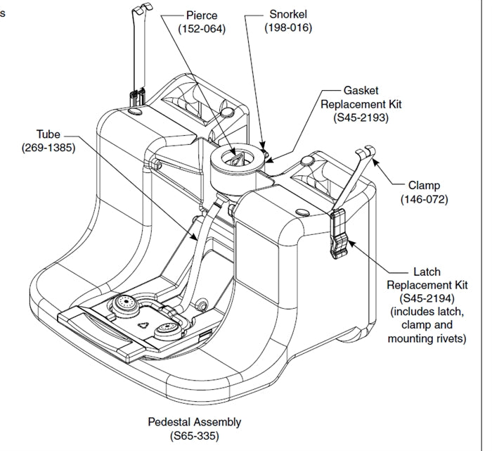 Bradley S65-335, Pedestal Assembly Kit for S19-921